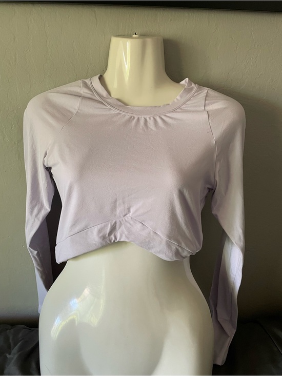 Alphalete Tops - Alphalete Lavender Cropped Long-Sleeve Active Top